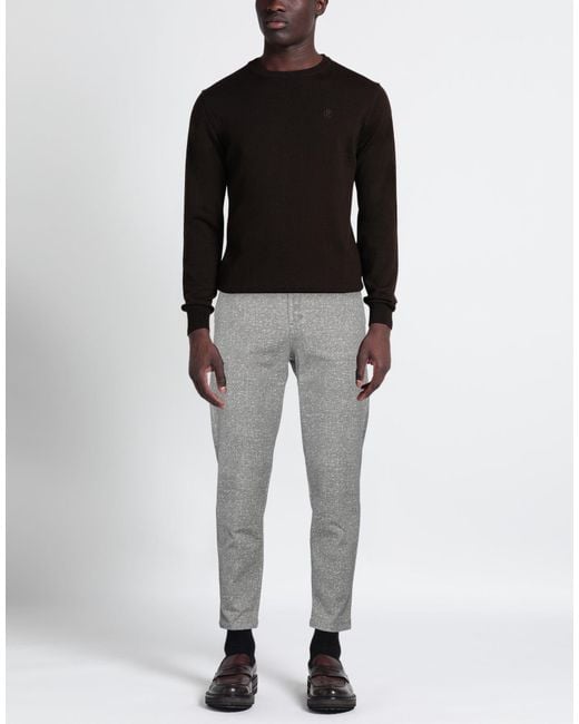 Berna Gray Pants Viscose, Nylon, Elastane for men