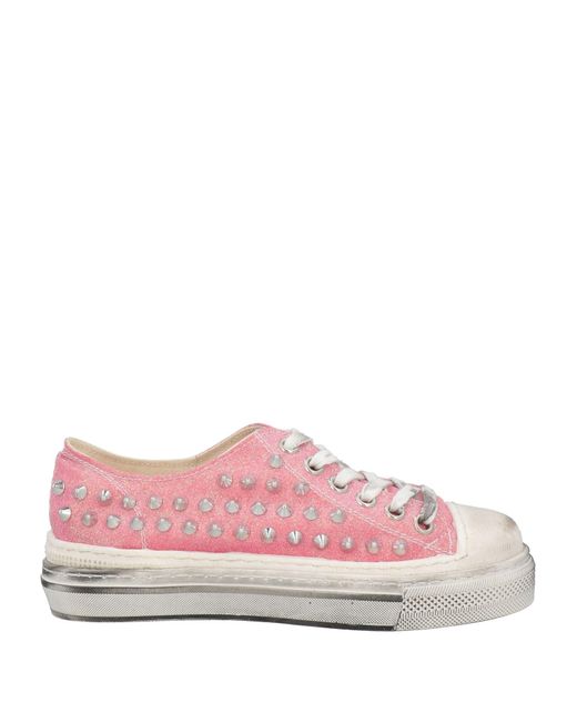 METAL GIENCHI Pink Studded Woven Sneakers