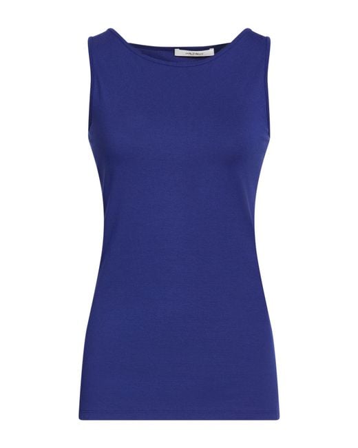 Maliparmi Blue Tank Top Viscose, Elastane