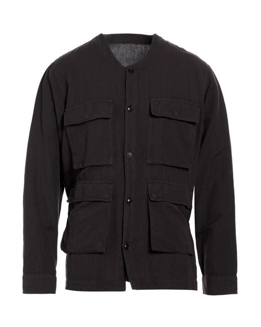 Maharishi Black Charcoal Shirt Hemp, Cotton for men