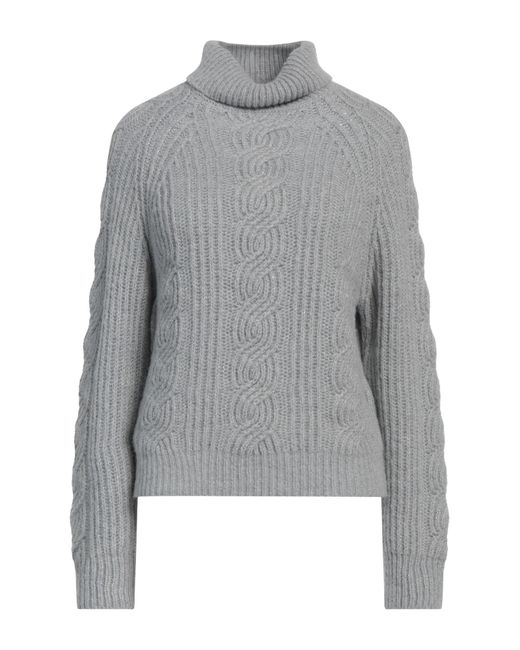 ERMANNO FIRENZE Gray Turtleneck Polyamide, Viscose, Acrylic, Alpaca Wool, Metallic Polyester