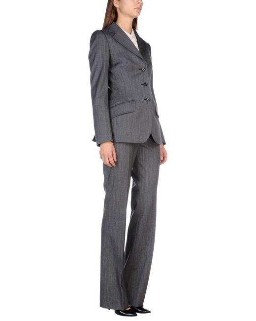 Womens Clothing Suits Trouser suits Dolce & Gabbana Silver Silk Baroque Single Breasted Suit in Grey 