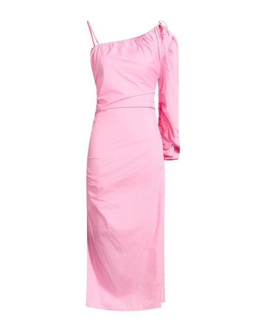 Isabelle Blanche Pink Midi Dress Cotton