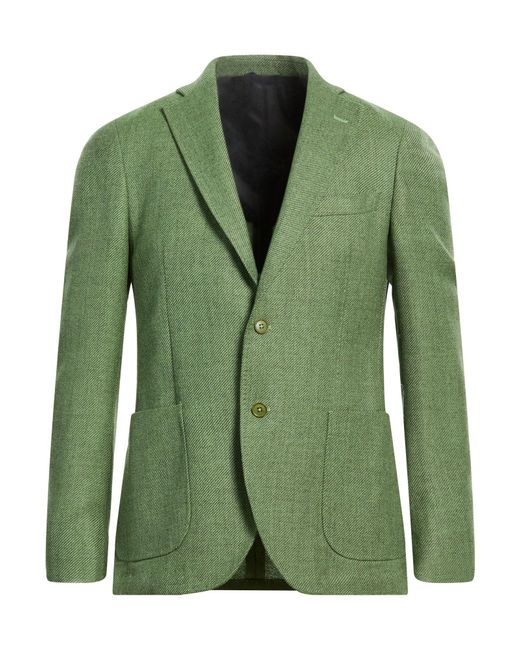 Tombolini Green Blazer Virgin Wool for men