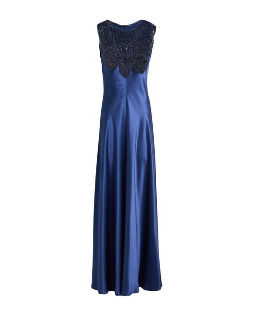 Alberta Ferretti Blue Maxi Dress Silk