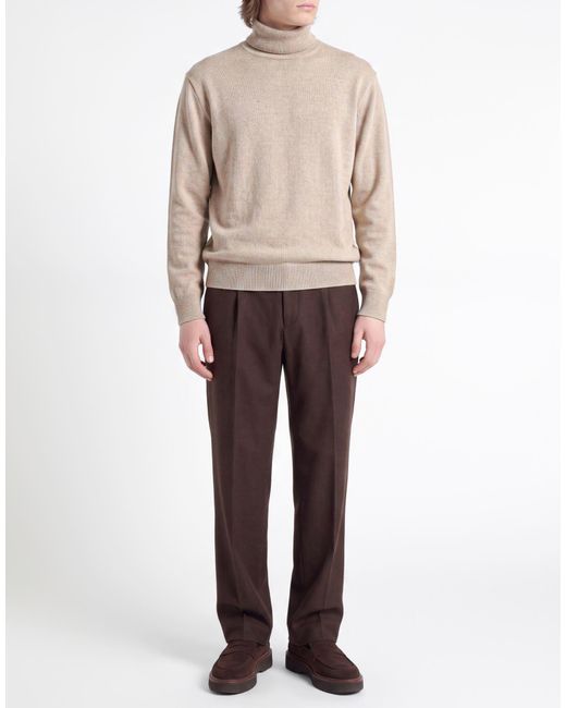 Paul & Shark Natural Sand Turtleneck Virgin Wool, Viscose, Cashmere for men