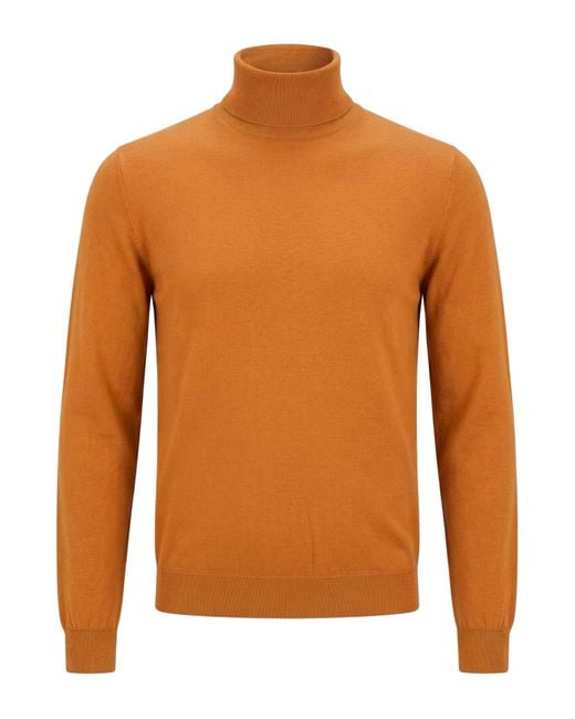 Zanone Orange Turtleneck for men