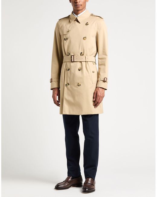 Burberry Natural Prorsum Sand Overcoat & Trench Coat Cotton for men