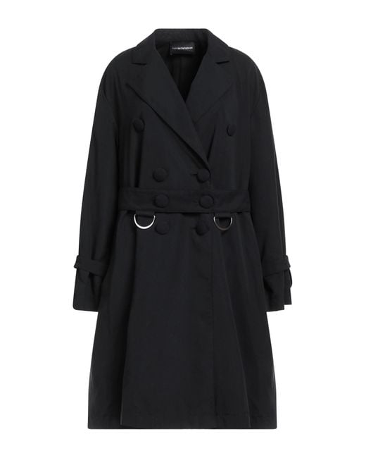 Emporio Armani Black Overcoat & Trench Coat