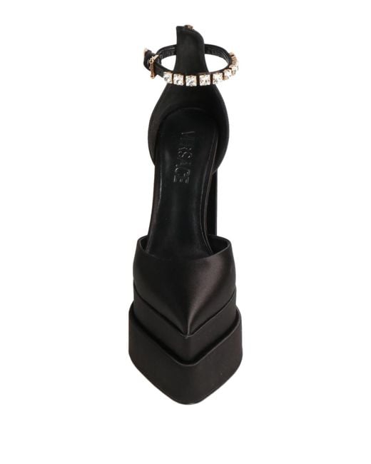 Versace Black Medusa Satin Platform Pump