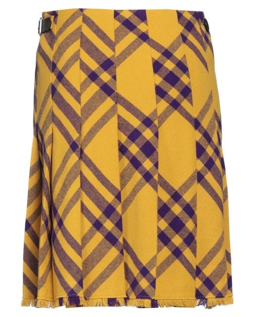 Burberry Yellow Kilt Skirt