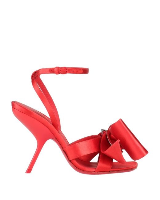 Ferragamo Red Sandals Textile Fibers