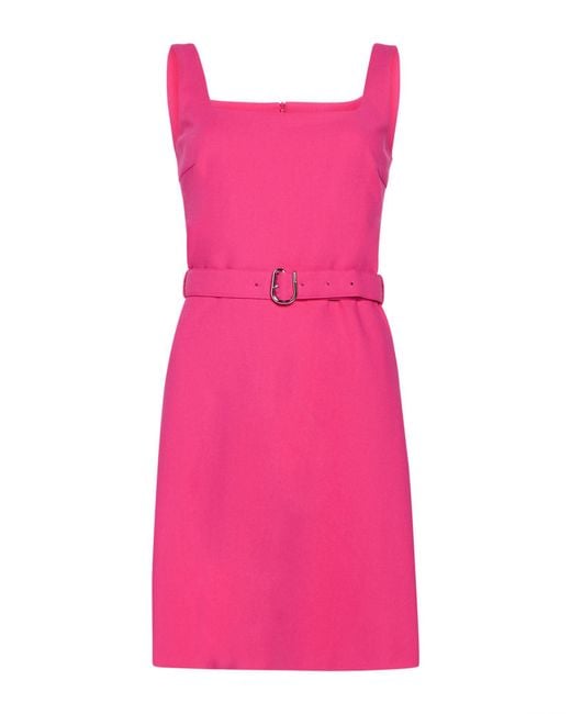 HUGO Pink Fuchsia Mini Dress Polyester, Viscose, Elastane