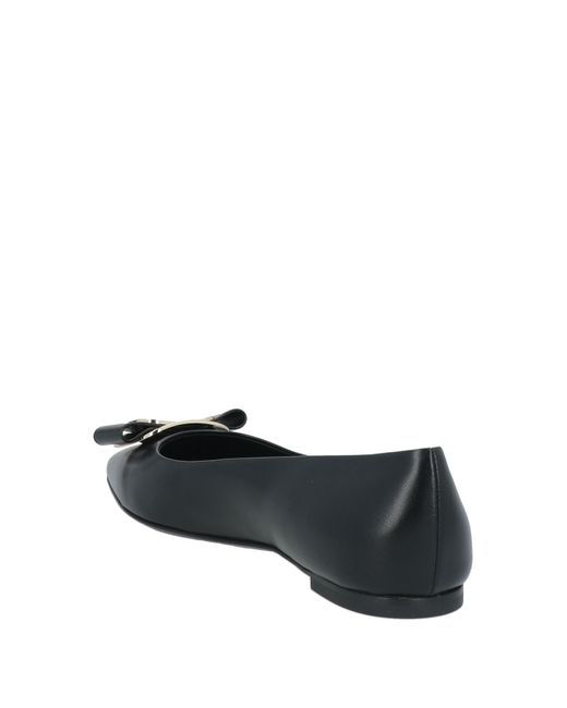 Ferragamo Black Ballet Flats Lambskin