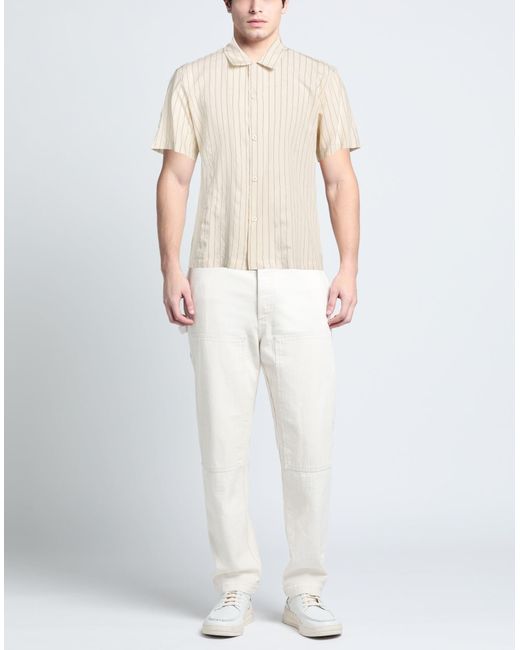 Sandro White Pinstriped Woven Shirt for men
