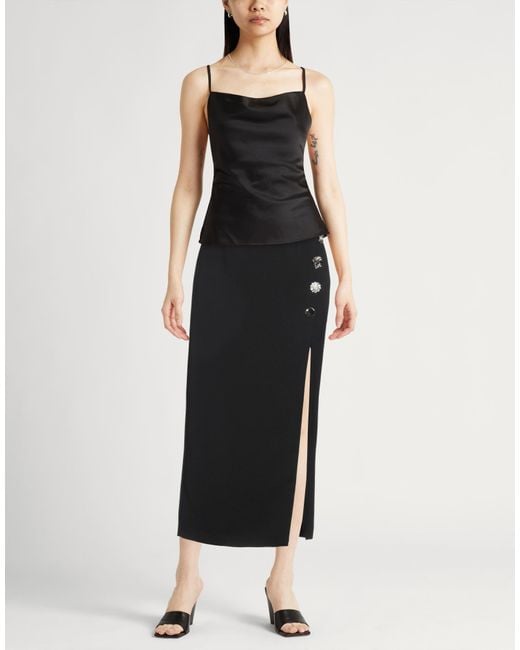 Self-Portrait Black Midi Skirt