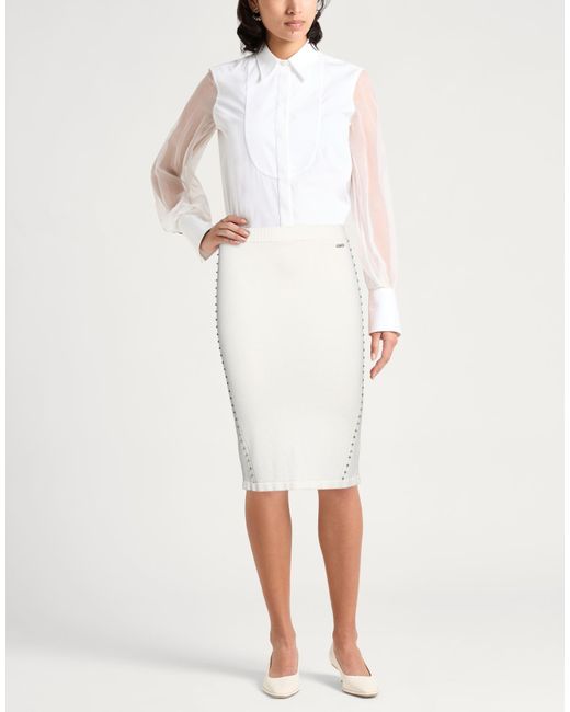 Liu Jo White Midi Skirt