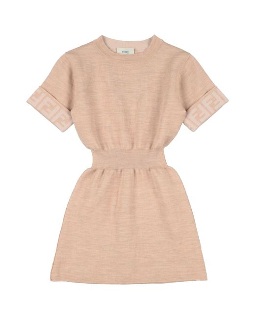Fendi Natural Sand Kids' Dress Wool, Polyamide, Polyurethane