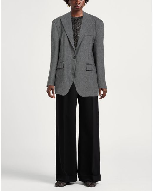 Pinko Gray Blazer Polyester, Viscose, Wool, Elastane
