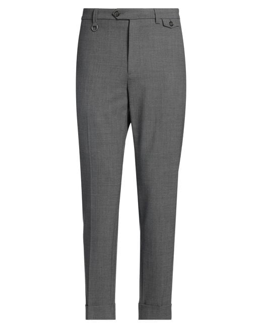 Paolo Pecora Gray Pants Polyester, Wool, Elastane for men