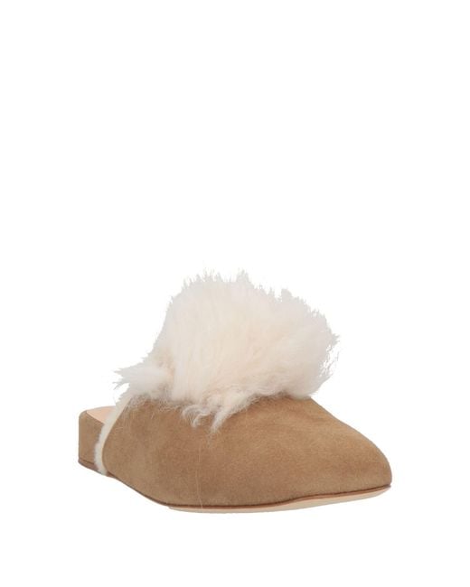 Rupert Sanderson White Mules & Clogs Shearling