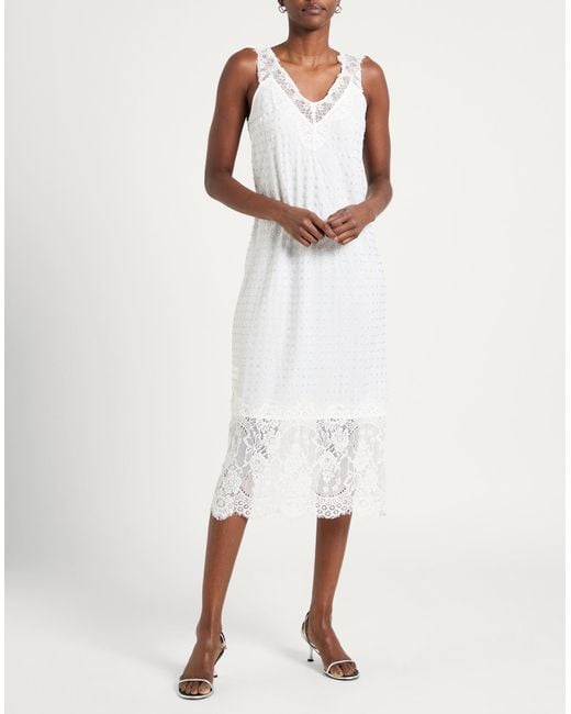 Pinko White Midi Dress