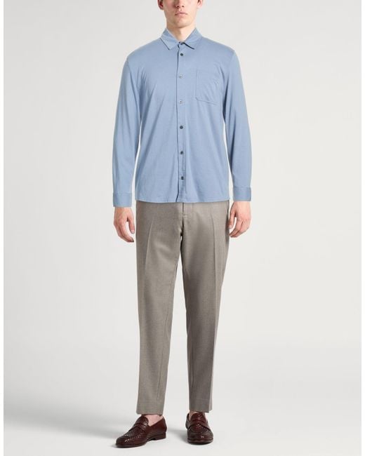 Moorer Blue Light Shirt Pima Cotton for men