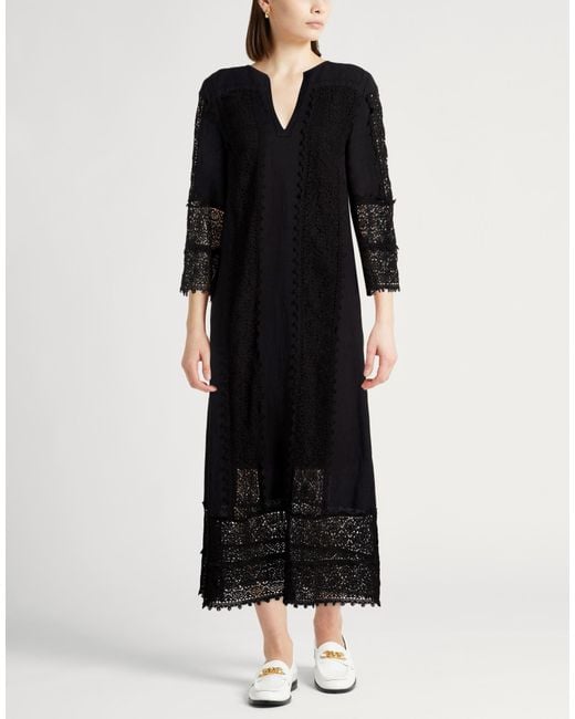 By Malene Birger Black Maxi Dress Linen, Cotton