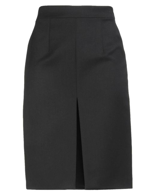 Nineminutes Black Midi Skirt Polyester, Viscose, Elastane
