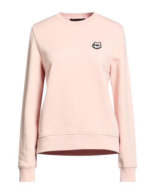 Karl Lagerfeld Pink Karl Cares Sweatshirt Organic Cotton, Recycled Polyester