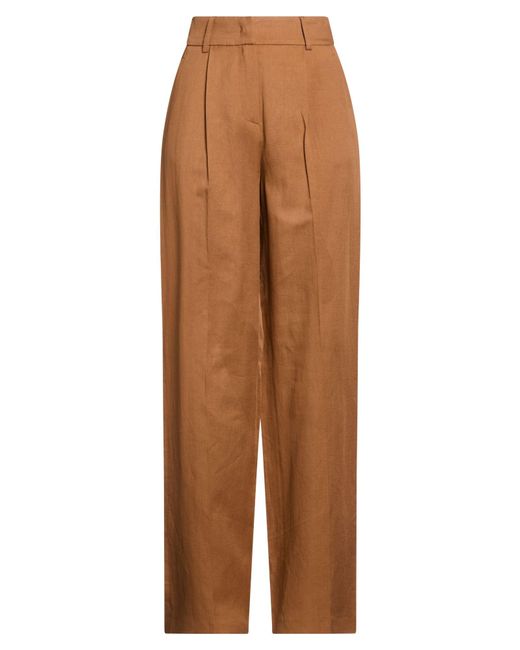 Harmont & Blaine Brown Camel Pants Linen, Lyocell, Cotton