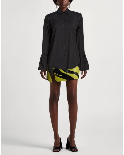 Sara Roka Black Shirt Cotton, Polyamide, Elastane