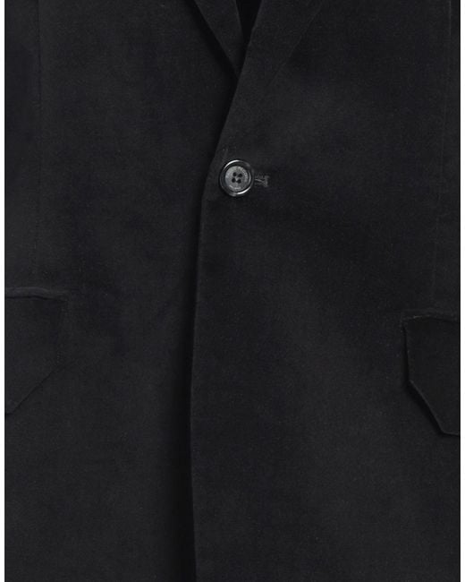 Paolo Pecora Black Blazer Cotton, Polyester, Elastane for men