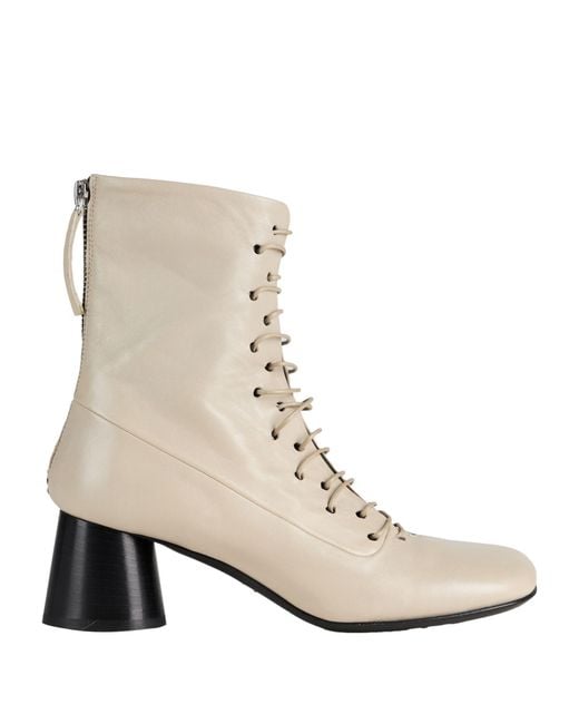 Halmanera Natural Ivory Ankle Boots Leather
