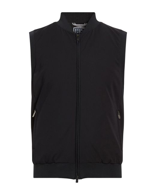 Fedeli Black Midnight Vest Polyamide, Elastane for men
