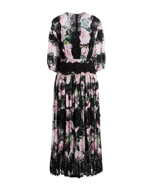 Dolce & Gabbana Black Maxi Dress Cotton, Silk, Polyester