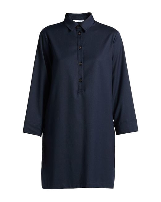 Caractere Blue Mini Dress Polyester, Wool, Viscose, Elastane