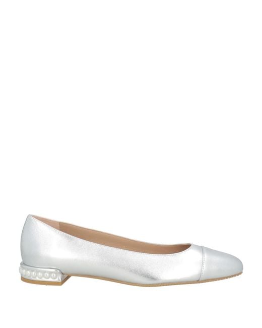 Stuart Weitzman White Ballet Flats Leather