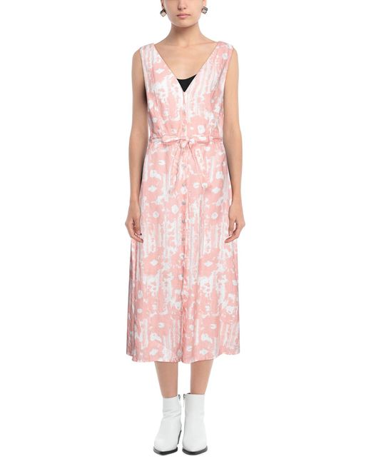 120% Lino Pink Midi Dress