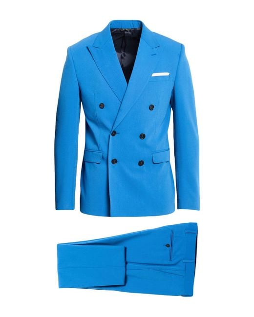 Berry & Brian Blue Suit Polyester, Viscose, Elastane for men