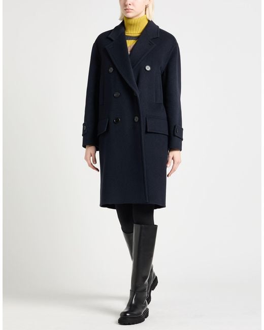 Max Mara Blue Midnight Coat Virgin Wool, Cashmere