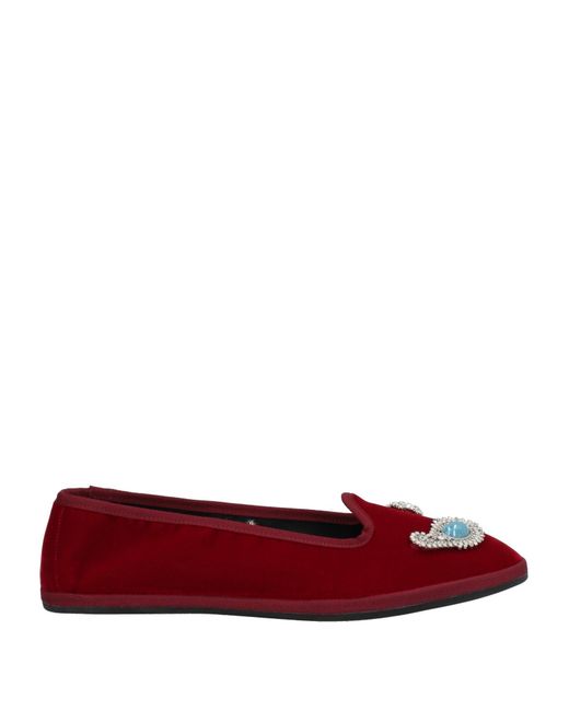 Giannico Red Loafers Textile Fibers