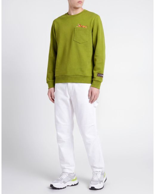 Iceberg Green Sweatshirt Cotton for men
