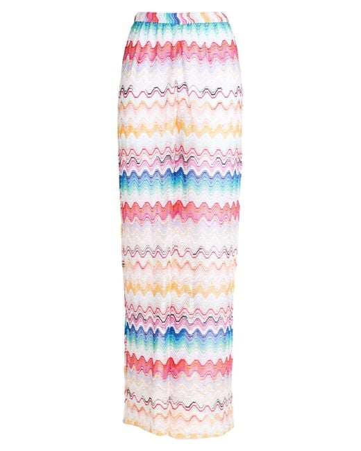 Missoni White Pants Viscose, Metal Fiber, Polyamide
