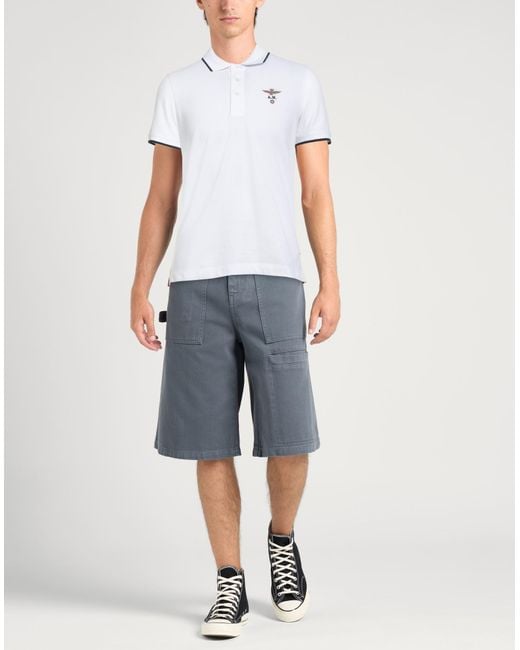 Aeronautica Militare White Polo Shirt Cotton for men