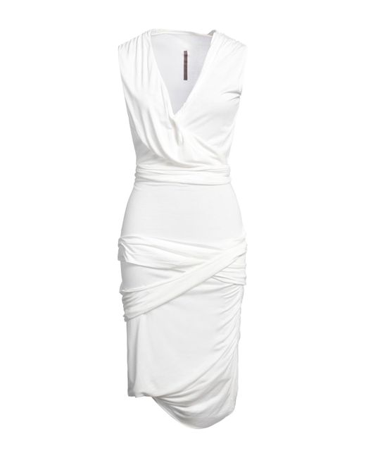 Rick Owens White Midi Dress