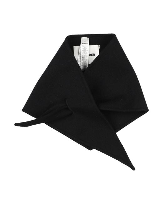 Jil Sander Black Scarf Cashmere, Polyester, Acrylic
