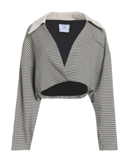 Soallure Gray Jacket Polyester, Rayon, Elastane