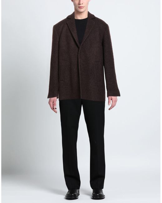 Costumein Black Chocolate Coat Virgin Wool for men