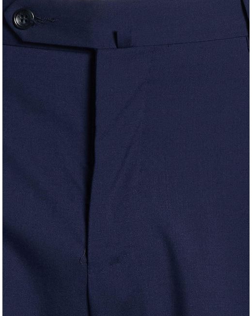 Paoloni Blue Pants Wool, Elastane for men